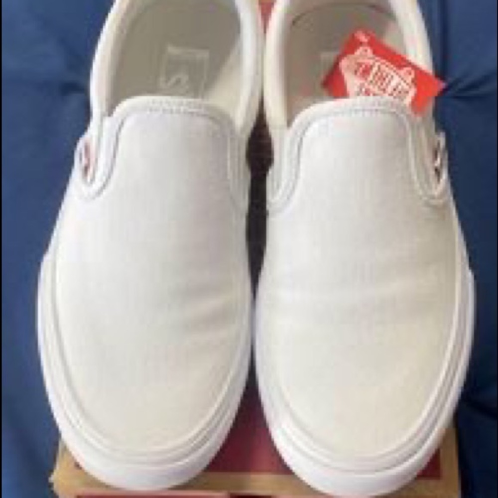 Mens White slip on Vans